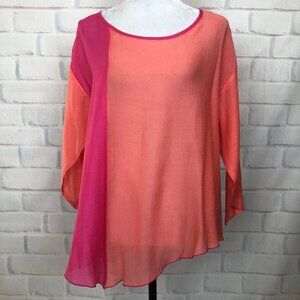 IC By Connie K Pink Orange Blouse Size M